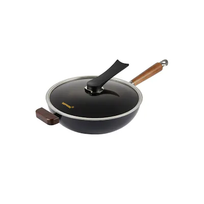 HAPPYCALL Crocodile IH Graphene Skillet Wok With Glass Lid - 30cm