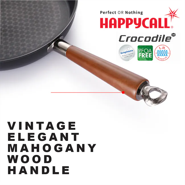 HAPPYCALL Crocodile IH Graphene Skillet Wok With Glass Lid - 30cm - 4