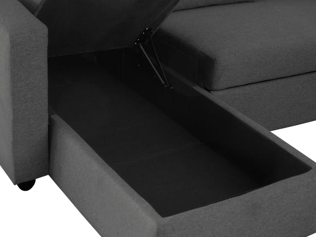 Mia L-Shaped Storage Sofa Bed -  Graphite - 13