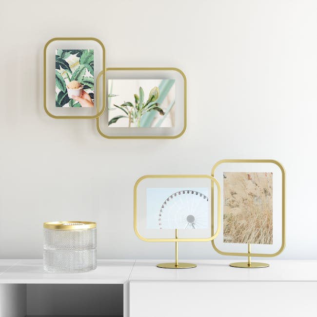 (As-is) Infinity Rectangle Photo Display - Small - Brass - 11