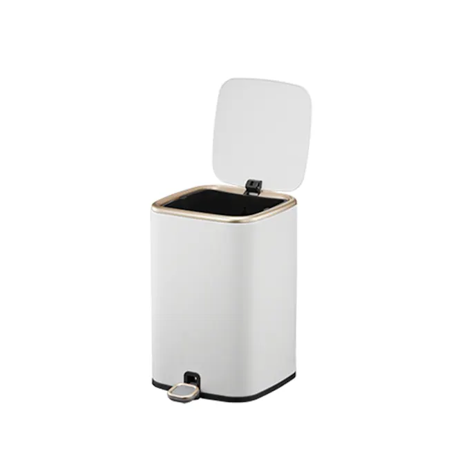 Eko Rectangle Step Bin with Soft Closing Lid (2 Sizes) - 3 - Sleek, modern design with a minimalist aesthetic, Compact size