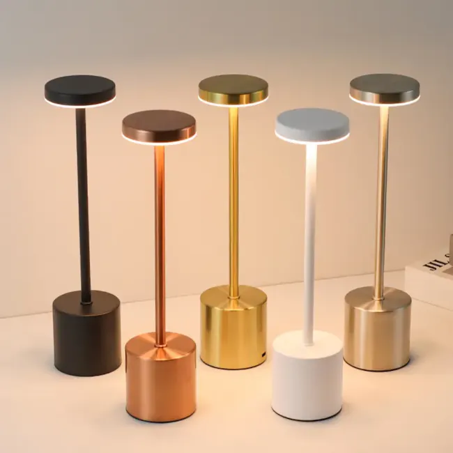 Silas Rechargeable Touch Mode LED Table Lamp - Rose Gold - 10