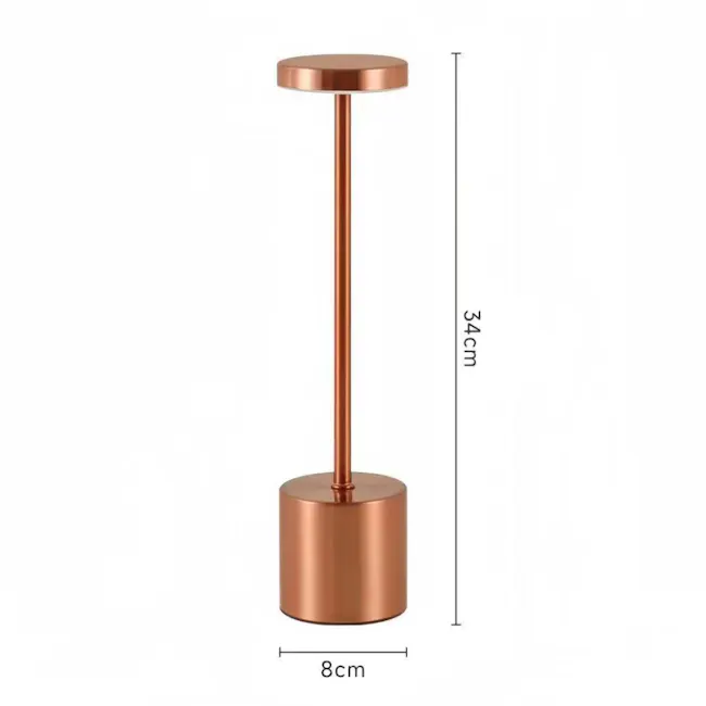Silas Rechargeable Touch Mode LED Table Lamp - Rose Gold - 8
