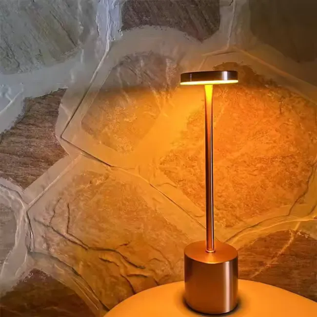 Silas Rechargeable Touch Mode LED Table Lamp - Rose Gold - 4