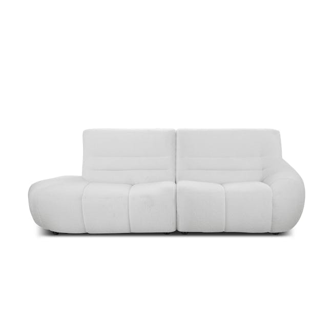 Tara 3 Seater Extended Sofa - Grey - 2 - Sleek, modern white sectional sofa with plush, soft cushions., Elegant, minimalist