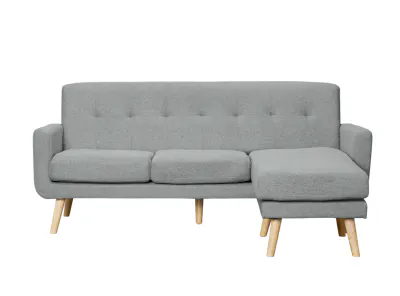 Cali L-Shaped Sofa - Oak, Siberian Grey
