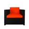 Black Fiesta Outdoor Sofa Set II - Orange Cushions - 1