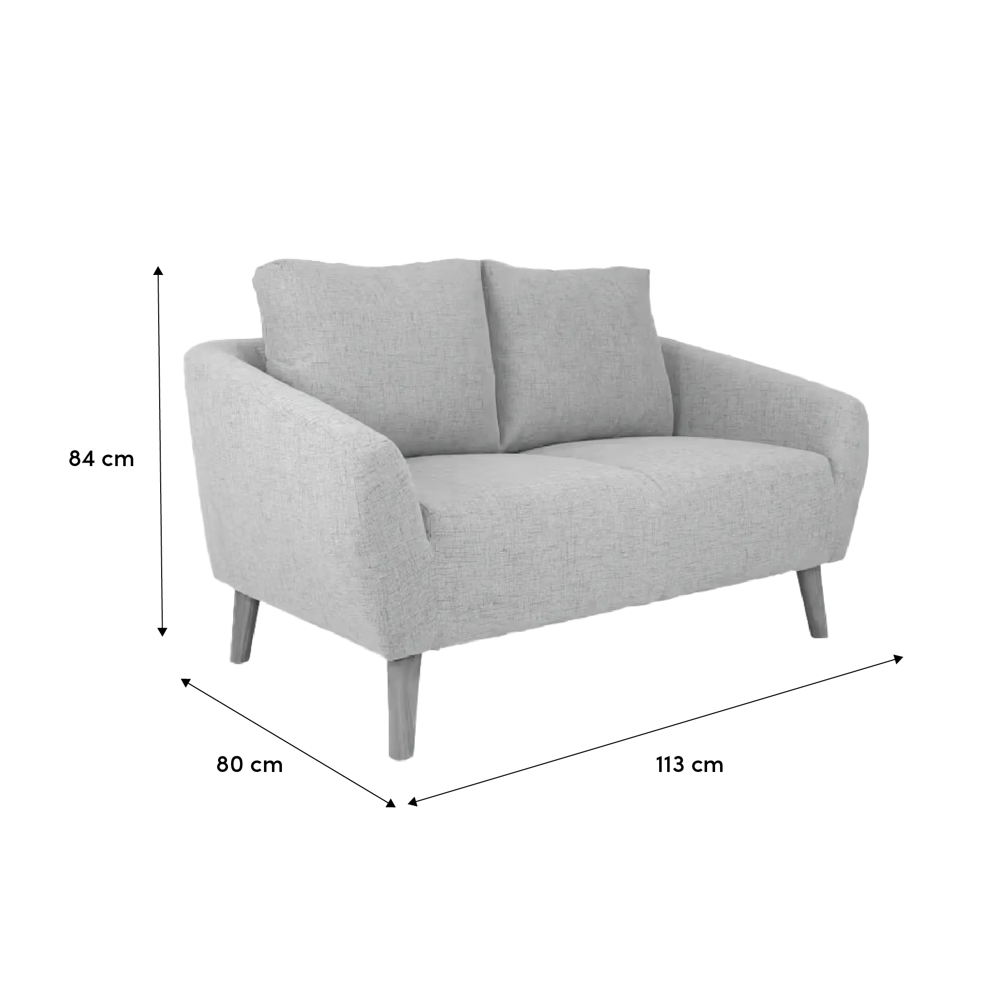 Hana 3 Seater Sofa with Hana 2 Seater Sofa - Light Grey - 26