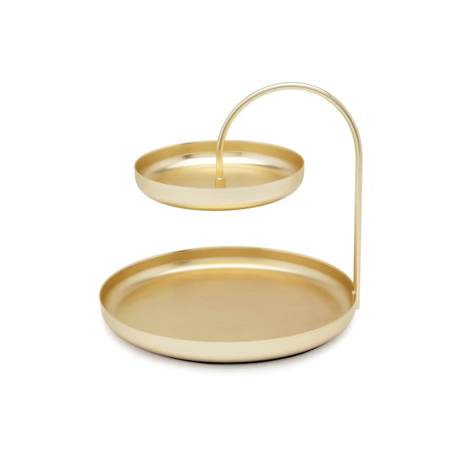 Poise 2-Tiered Tray - Brass - 0