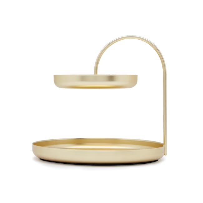Poise 2-Tiered Tray - Brass - 4