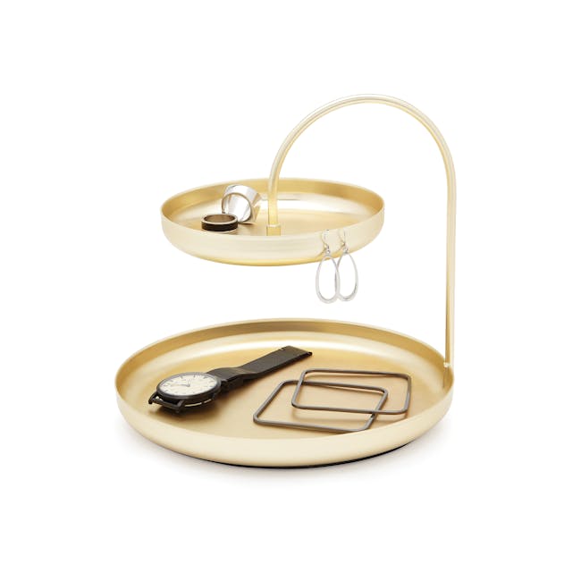 Poise 2-Tiered Tray - Brass - 2