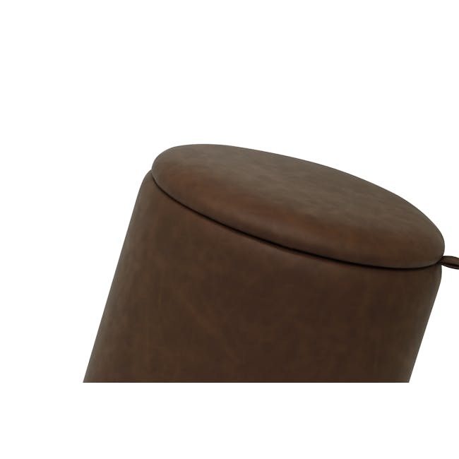 Effie Storage Pouf - Saddle Brown (Faux Leather) - 4