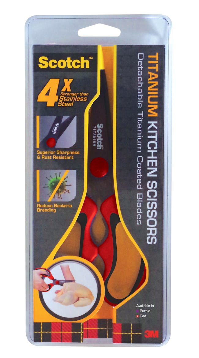 Scotch Detachable Titanium Kitchen Scissors - Red - 8