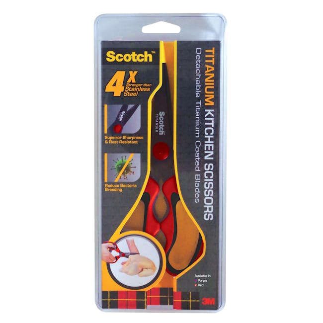 Scotch Detachable Titanium Kitchen Scissors - Red - 8