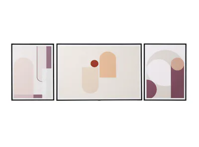 Soft Geometry Framed Canvas (Set of 3)