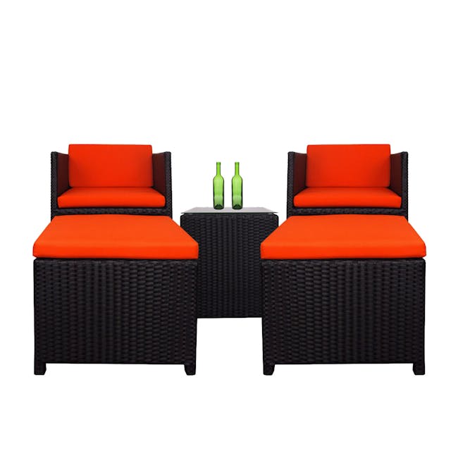 Splendor Armchair Set - Orange Cushion - 0