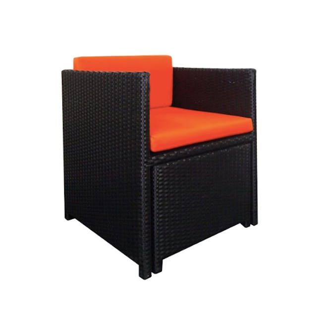 Splendor Armchair Set - Orange Cushion - 3