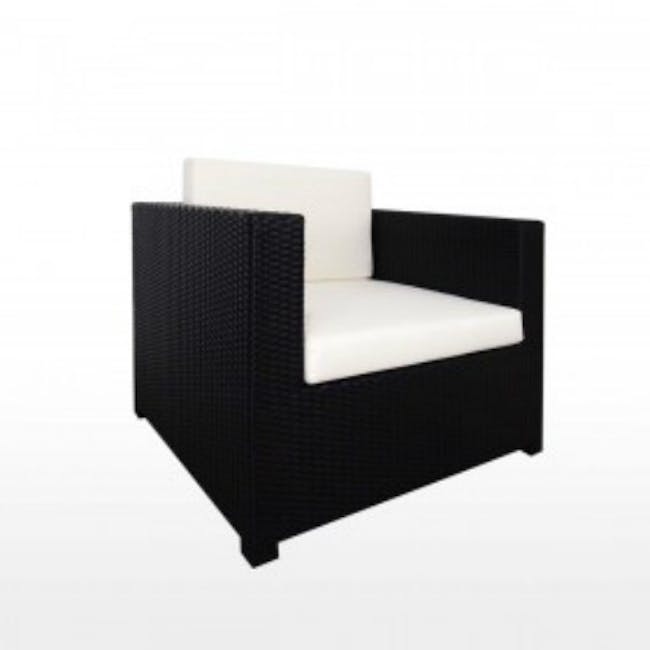 Black Fiesta Outdoor Sofa Set II - White Cushions - 3