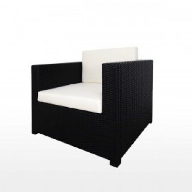 Black Fiesta Outdoor Sofa Set II - White Cushions - 4