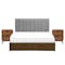 Zephyr 4 Drawer Queen Bed in Walnut, Shark and 2 Kyoto Twin Drawer Bedside Tables in Walnut