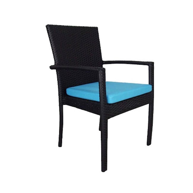 Palm Outdoor Dining Set - Blue Cushions - 2