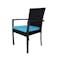 Palm Outdoor Dining Set - Blue Cushions - 3