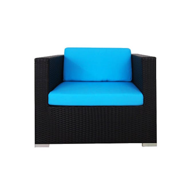 Summer Modular Outdoor Sofa Set - Blue Cushions - 3