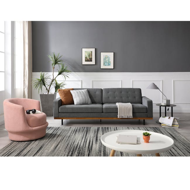 Conran 3 Seater Sofa - Walnut, Charcoal Grey - 1
