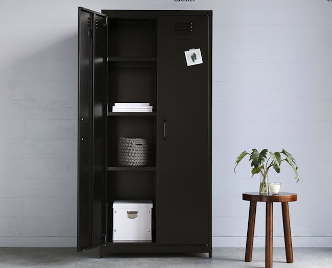 Olavi Metal Cabinet with 4 Shelves - Black - 1