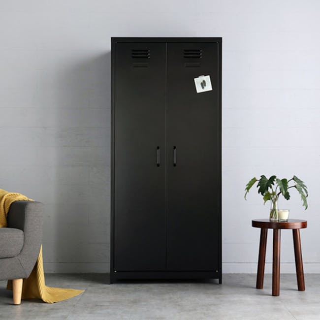 Olavi Metal Cabinet with 4 Shelves - Black - 2