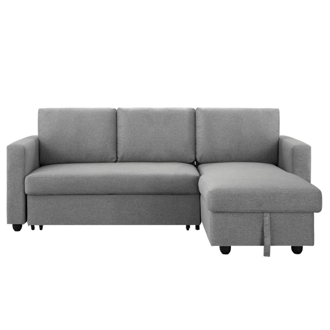 Mia L-Shaped Storage Sofa Bed - Dove Grey - 0