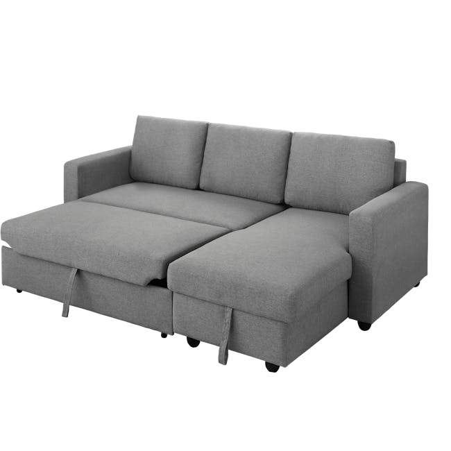 Mia L-Shaped Storage Sofa Bed - Dove Grey - 2