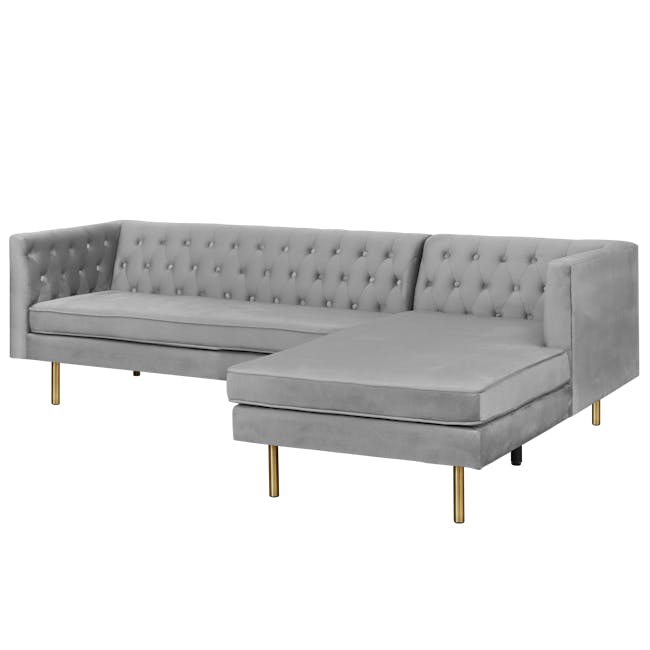 (As-is) Cadencia L-Shaped Sofa - Anchor Grey (Velvet) - 26