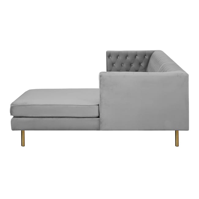 (As-is) Cadencia L-Shaped Sofa - Anchor Grey (Velvet) - 20