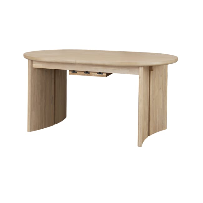 Catania Extendable Dining Table 1.6m-2m with 4 Catania Dining Chairs - 6 - Light wood table, minimalist design, natural