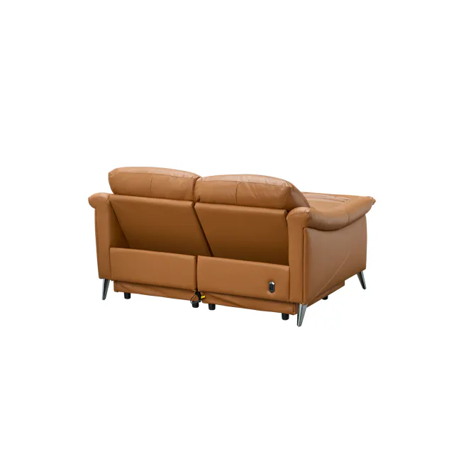 Strato 2 Seater Power Recliner Sofa - Crimson Tan (Top Grain Leather) - Zero Wall - 13