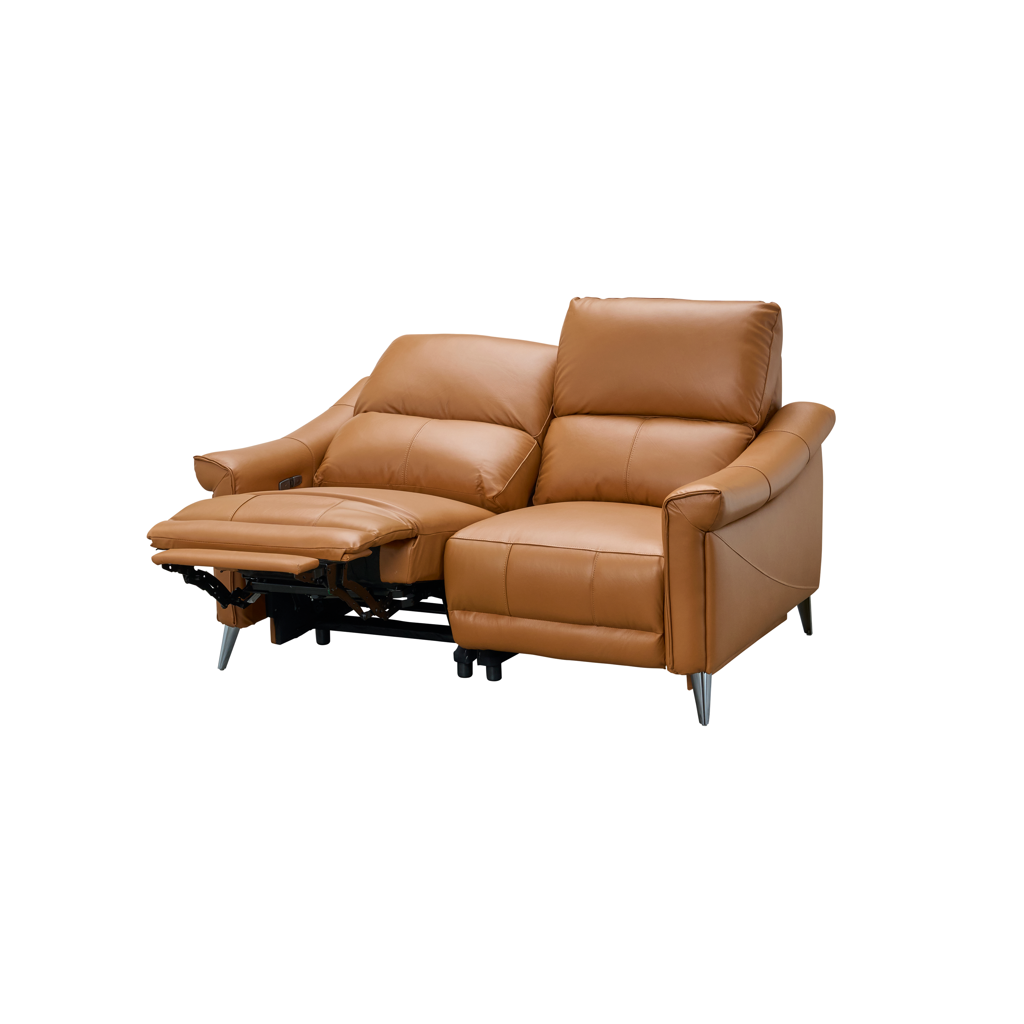 Strato 2 Seater Power Recliner Sofa - Crimson Tan (Top Grain Leather) - Zero Wall