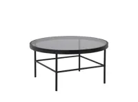 Cashel Round Coffee Table - Matt Black, Smoked Glass