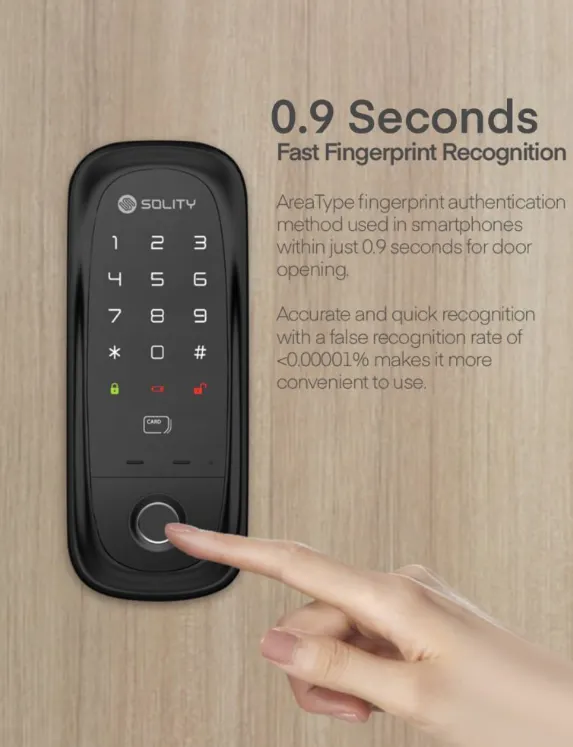 Solity Smart Rim Lock GA-65B - Black - 7