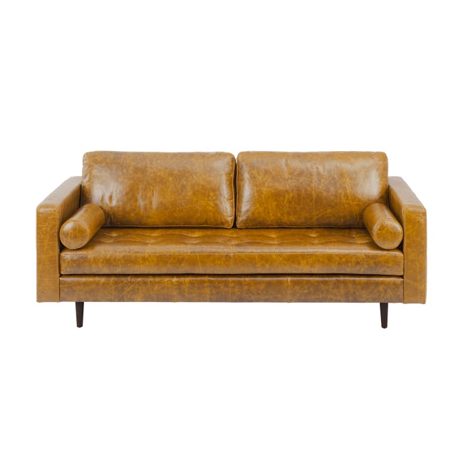 Nolan 3 Seater Sofa - Butterscotch (Premium Waxed Leather) - 0