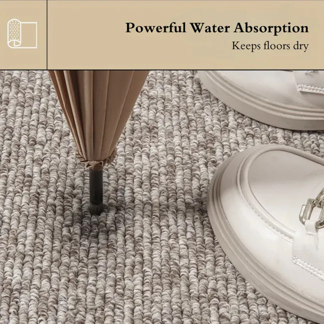 Woven Door Entrance Mat - Rectangle Box Brown Grey (2 Sizes) - 5