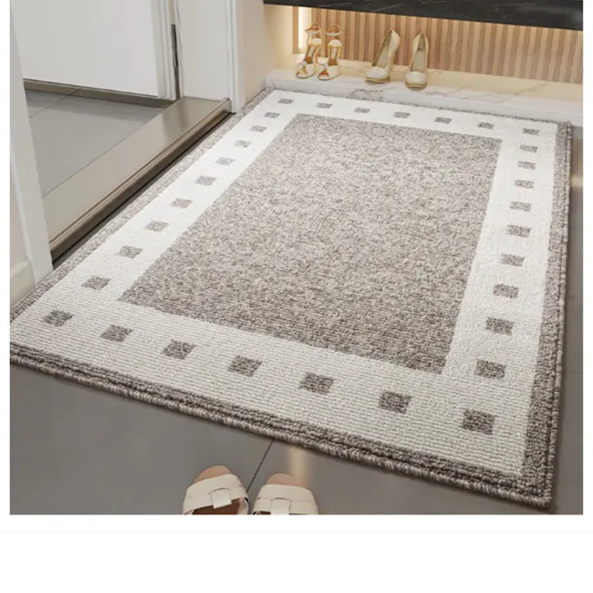 Woven Door Entrance Mat - Rectangle Box Brown Grey (2 Sizes) - 2