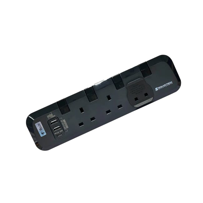 SOUNDTECH 3Way 3M USB A+C Quick Charger Power Strip With Surge Protection (PS-318C) - 1