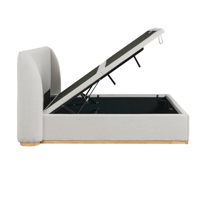 Nova King Storage Bed in Light Grey Boucle with 2 Natalia Bedside Table - 10 - modern sofa, contemporary furniture