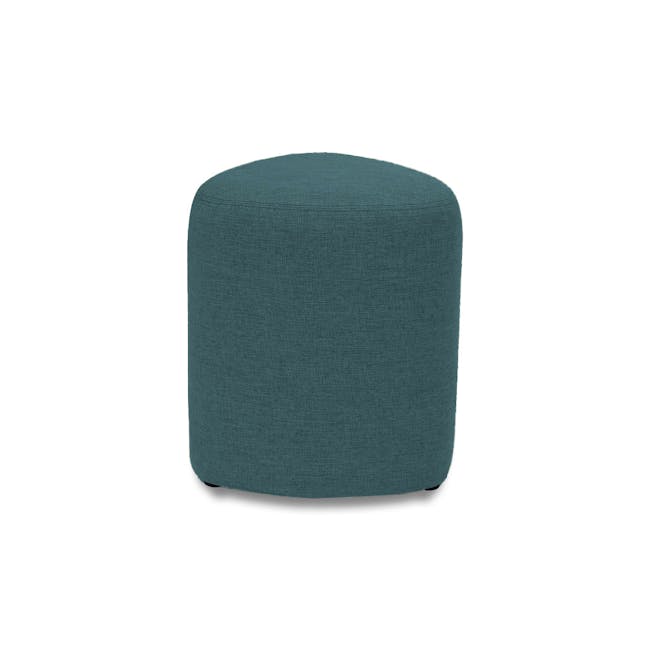 Poole Ottoman - Aegen (2 Sizes) - 5 - Teal upholstered pouf, minimalist design, soft texture, comfortable seating, modern