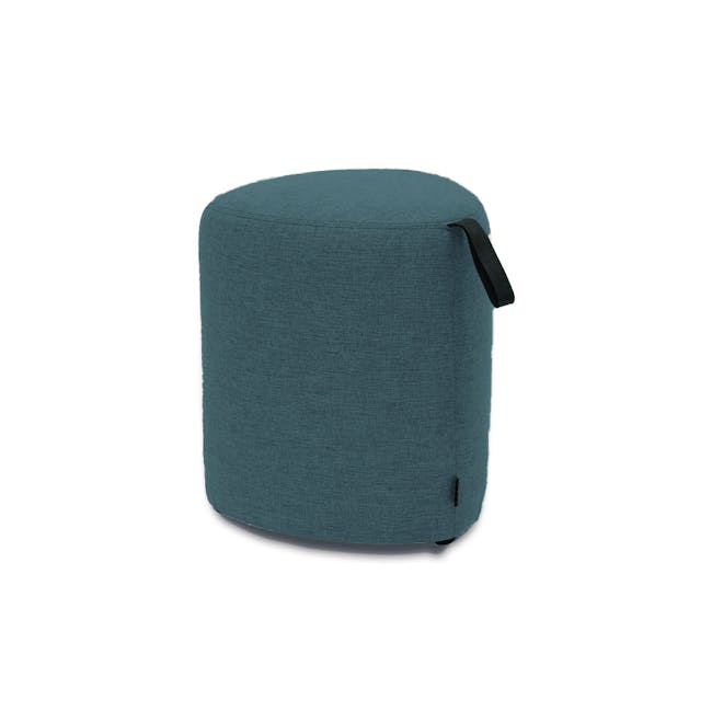 Poole Ottoman - Aegen (2 Sizes) - 4 - Turquoise fabric cushion, minimalist design, ergonomic shape, soft texture