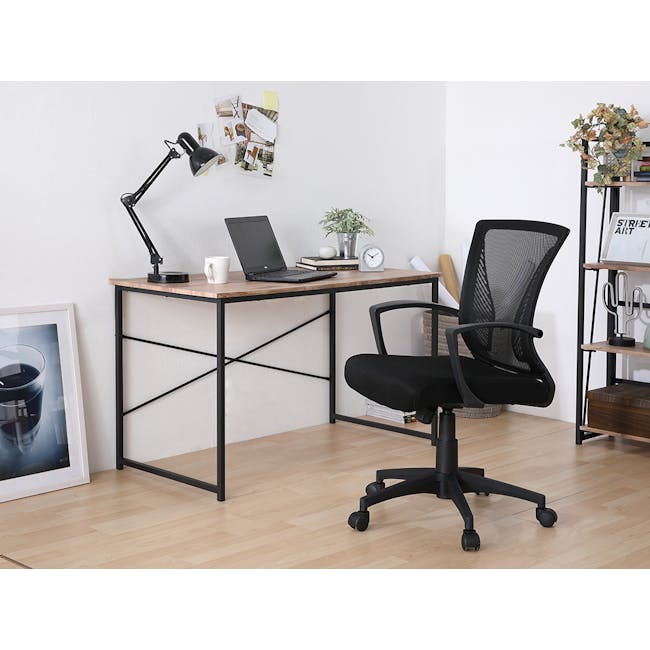 Isaac Study Table 1.2m - Brown, Black - 1