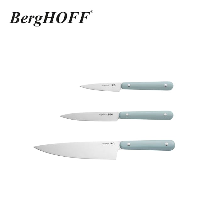 Berghoff 3 PC Multifunctional Stainless Steel Starter Knife Set - 7 - Knife sharpness, Chef knives, ergonomic handle