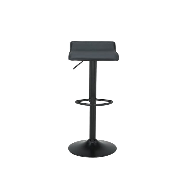 Nia Bar Stool - Black (Faux Leather) - 3 - Bar stool, black leather seat, minimalist design, modern furniture, contemporary