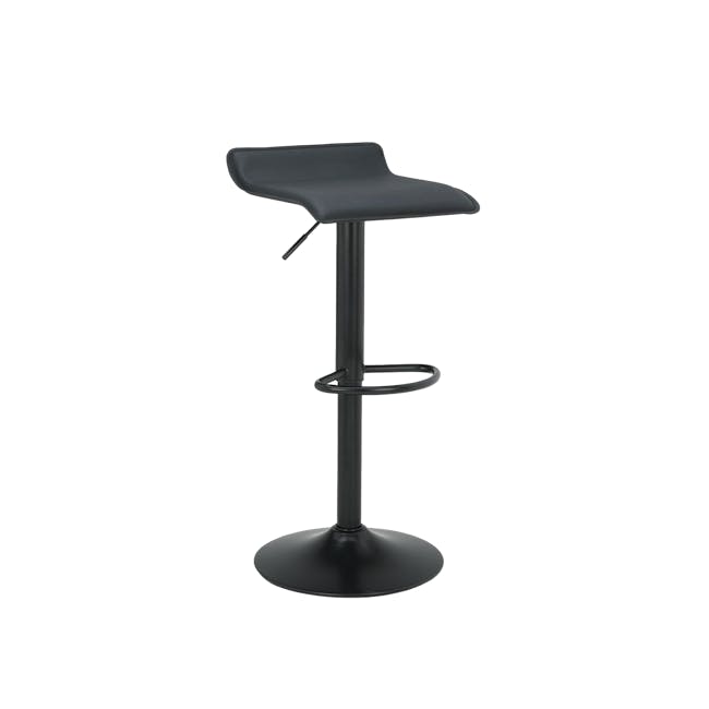 Nia Bar Stool - Black (Faux Leather) - 1 - Bar stool, modern bar, stylish bar stool, black bar stool, minimalist bar stool